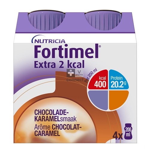 Fortimel Extra 2kcal Chocolade Karamel 4x200ml