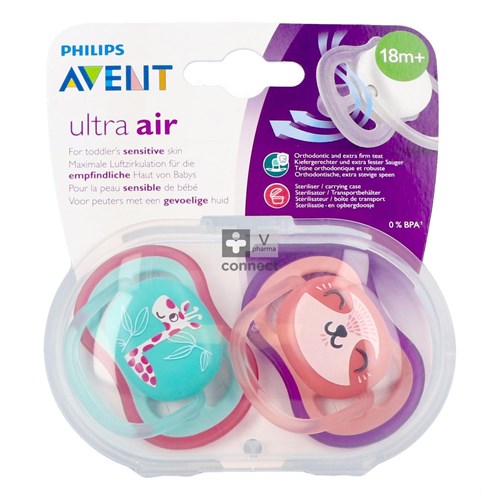 Philips Avent Fopspeen +18m Air Girl Giraf Poes