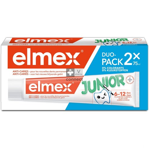 Elmex Dentifrice Junior 2 x 75 ml Prix Promo