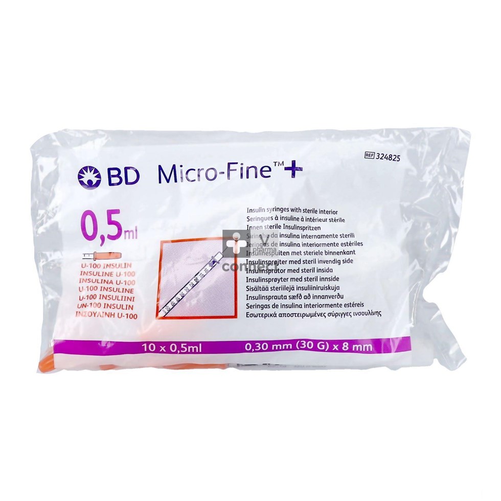 Bd Microfine+ Seringues à Insuline 0,5 ml 30G 8 mm 10 Pièces (324825)