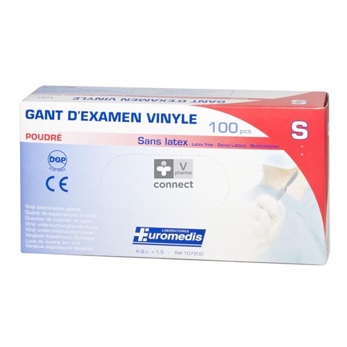 Euromedis Gants Vinyl Poudrés Small Boite 100 Pièces