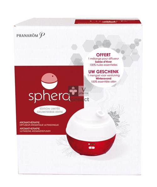 Pranarom Diffuseur Sphera Rouge + Mélange Pour Diffuseur Soirée D'hiver Offert