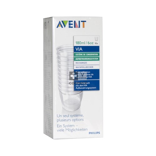 Avent Via Rechanges Petits Pots 180 ml 10 Pièces