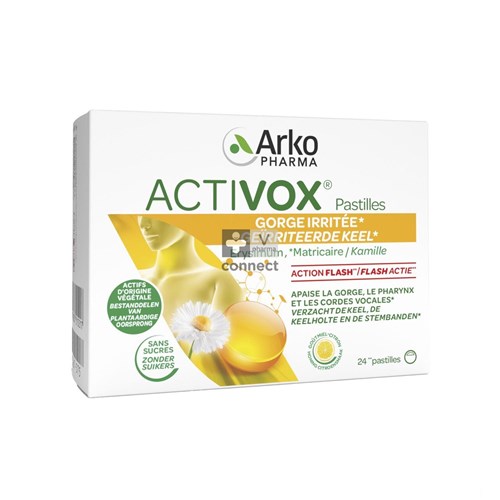 Activox Miel Citron 24 Pastilles Sans Sucre