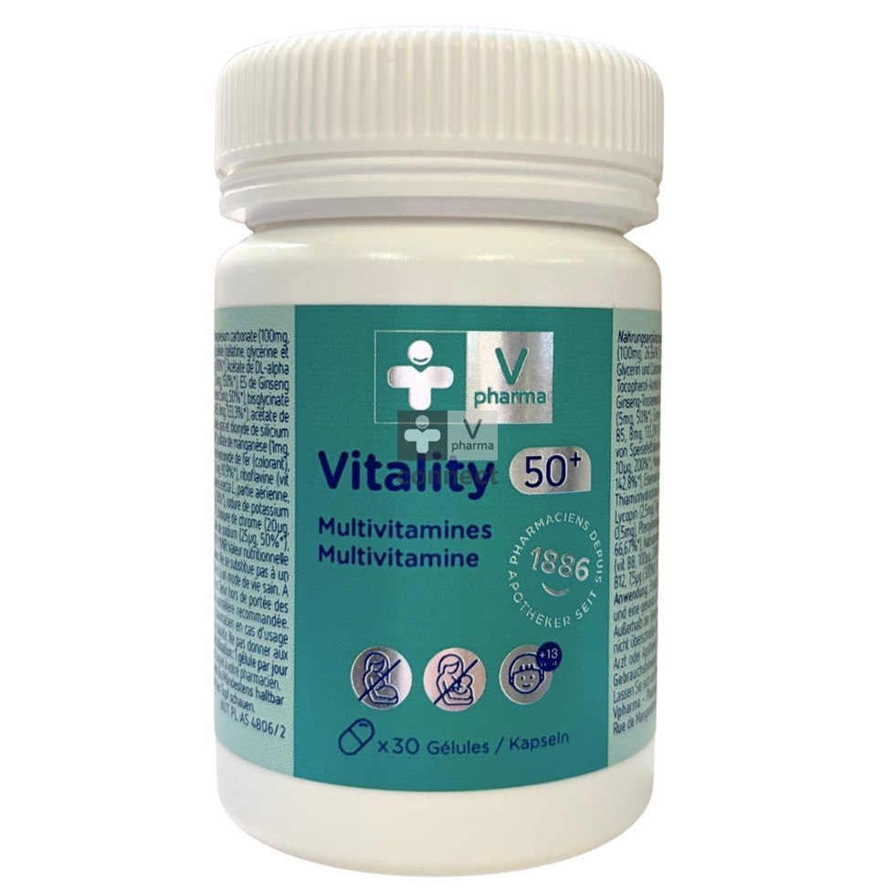 Vpharma Nutrition Vitality 50+ 30 gélules