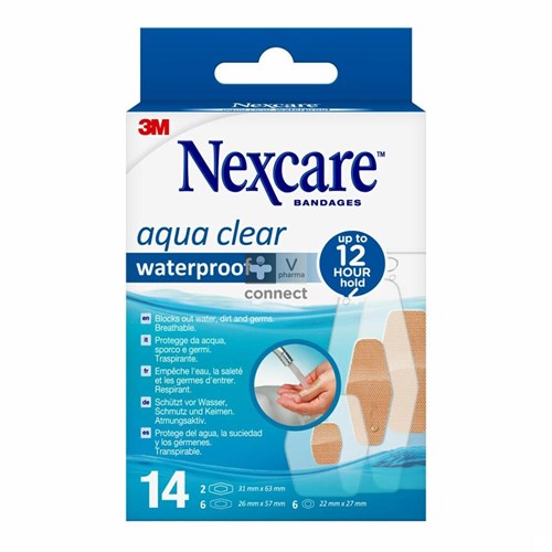 Nexcare 3m Aqua Clear Wtp Assortiment 14