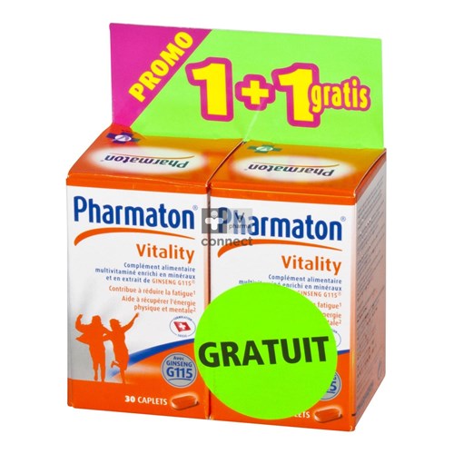 Pharmaton Vitality 2 x 30 Caplets Promo 1+1 Gratuit