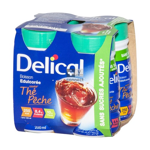 Delical Boissons Sans Sucre 4 X 200 ml The Peche