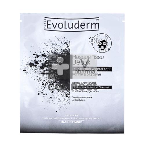 Evoluderm Masque Tissu Detox au Charbon Végétal Actif