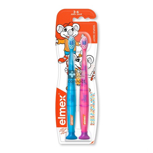 Elmex Brosse à Dents Enfant 3-6 Ans Souple Duopack