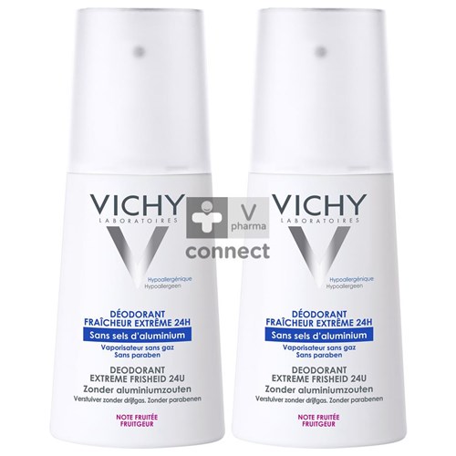 Vichy Déodorant Fraicheur Extrême Vaporisateur 2 x 100 ml Promo