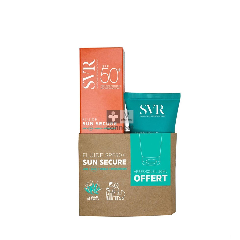 SVR Sun Secure Fluide Ip50+ + Après-Soleil 50 ml Gratuit