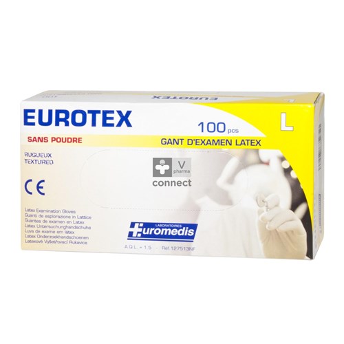 Euromedis Eurotex Gepoederde latex handschoenen Large Doos 100 stuks