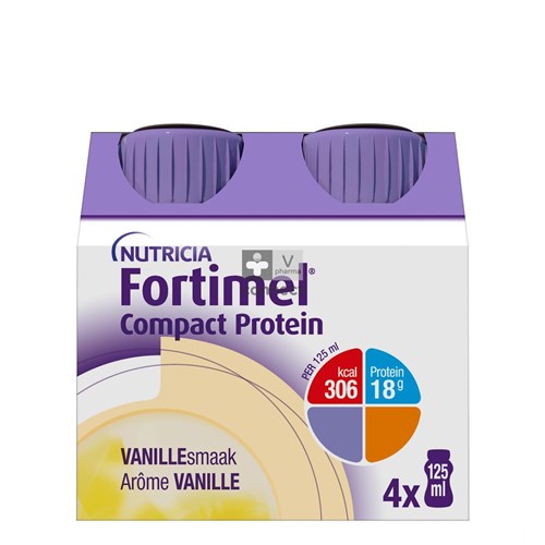 Fortimel Compact Protein Vanille Flesjes 4x125 ml