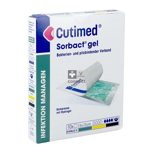 Cutimed Sorbact Gel  7,5 x 7,5 cm 10 Pièces