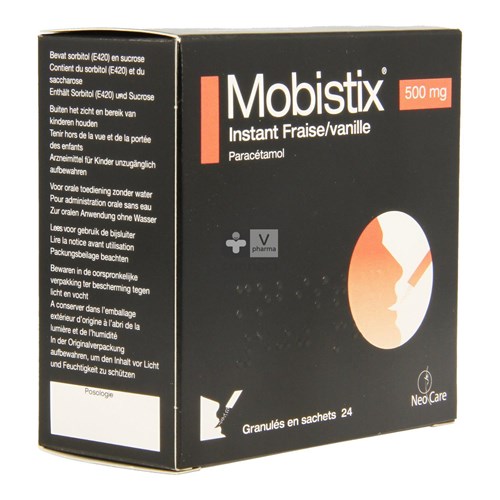 Mobistix Instant Aardbei Vanille 500mg Gran Zak 24