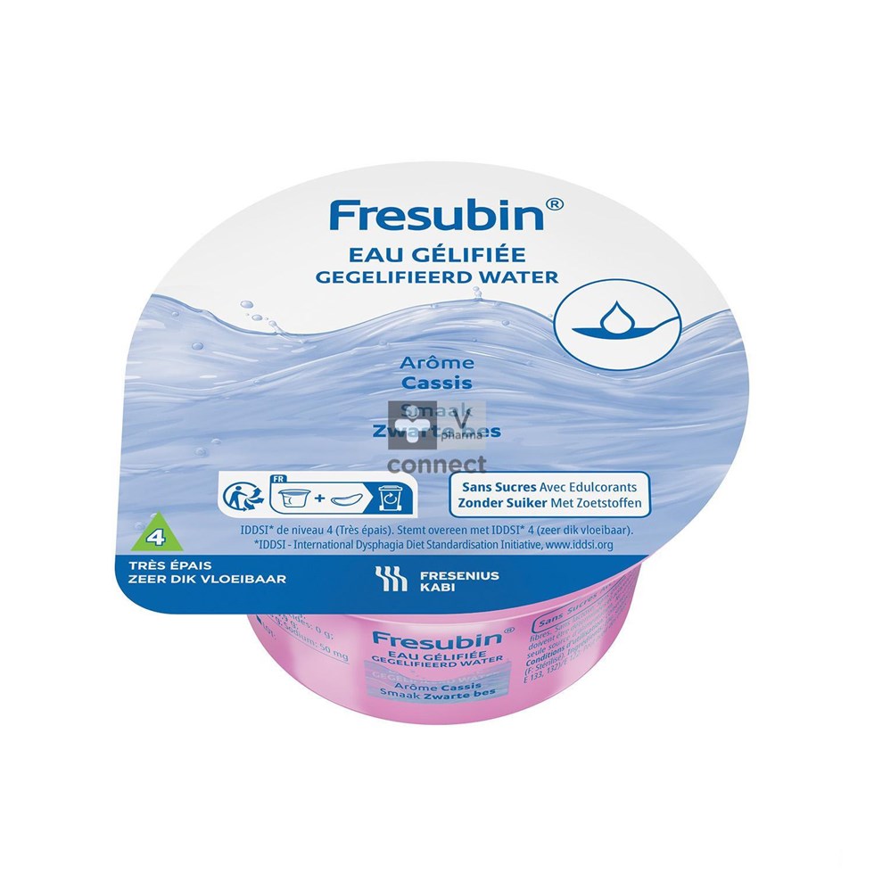Fresubin Eau gélifiée Sans Sucres/zonder Suiker 125g Cassis/zwarte Bessen