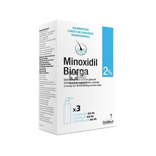 Minoxidil Biorga 2% Opl Cutaan Koffer Fl 3x60ml