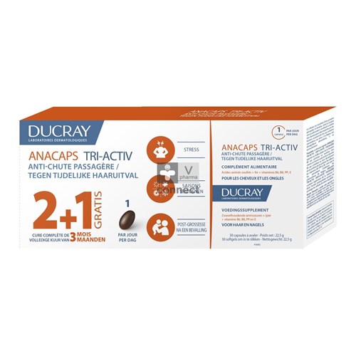 Ducray Anacaps Trio Tri-activ Caps 3x30