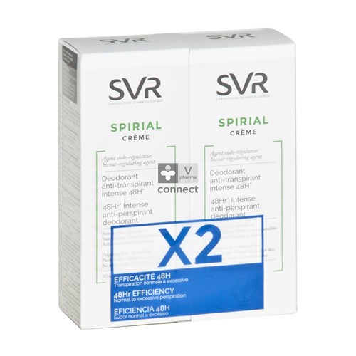 Svr Spirial Deo A/transpirant Creme 2x50ml