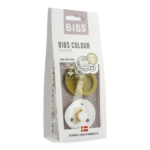 Bibs 1 Fopspeen Duo Mustard White