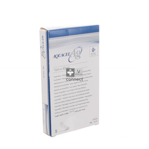 Aquacel Ag Pansement Hydrofibre + Renfort Fibre 1X45cm 5