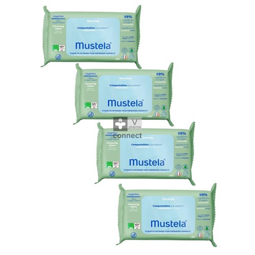 Mustela Reinigend.doekjes Compost.parf 4x60 Promo