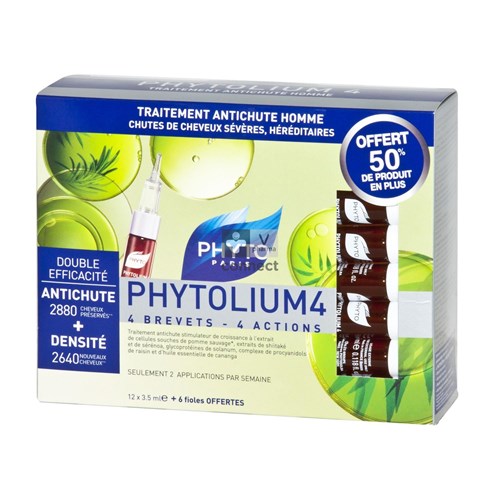 Phytolium 4 Antichute 12 Ampoules + 6 Gratuites