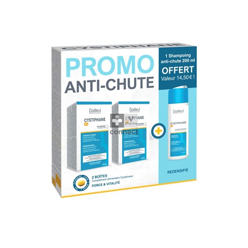 Cystiphane Fort Duo 2X120 Comrpimés + Shampoing Anti Chute 200 ml Gratuit