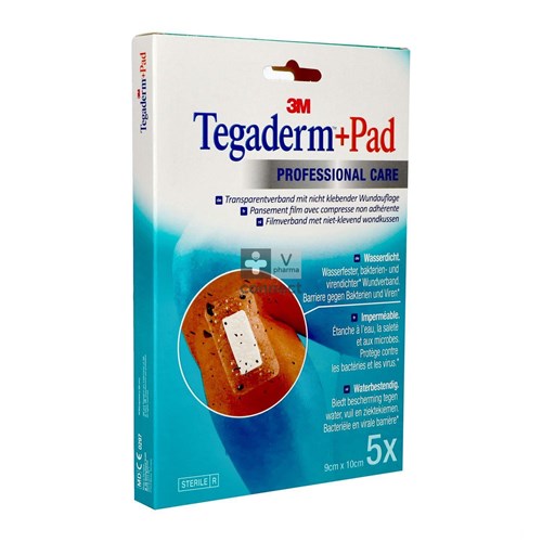 Tegaderm + Pad Pansement Transparent 9 cm x 10 cm 5 Pièces Réf. 3586P