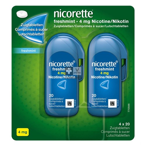 Nicorette Freshmint 4mg Zuigtabl Z/suiker 80