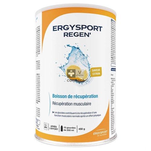 Ergysport Regen Boisson Citroen Pdr Pot 450g