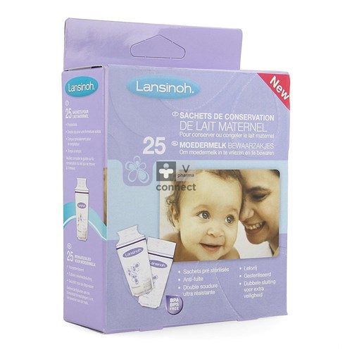 Lansinoh Sachet Conservation Lait Maternel 25 Pièces