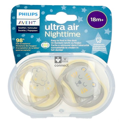 Philips Avent Fopspeen +18m Air Night Neutraal 2