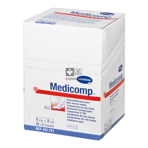 Medicomp 5x5cm 4l. St. 25x2 P/s