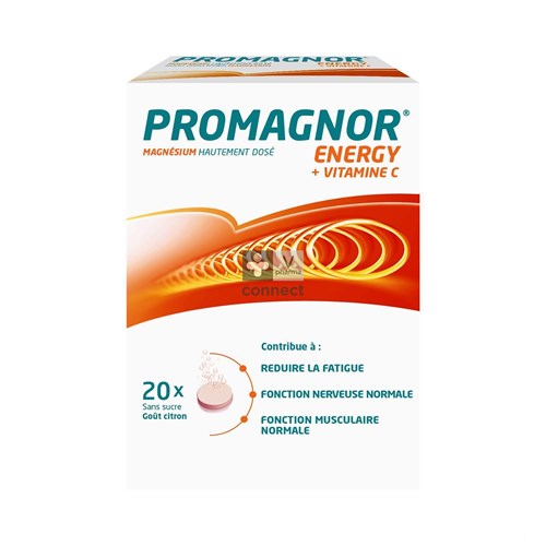 Promagnor Magnesium 400mg + 180mg Vitamine C (20 bruistabletten)