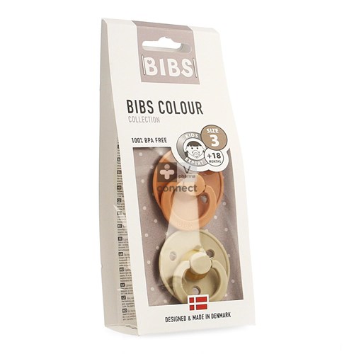 Bibs 3 Tetine Duo Vanille/Peach