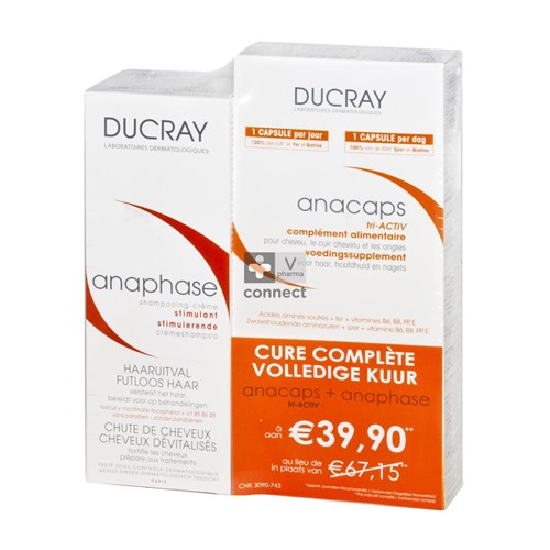 Ducray Kuur Haaruitval Caps 3x30 + Sh 200ml Gratis