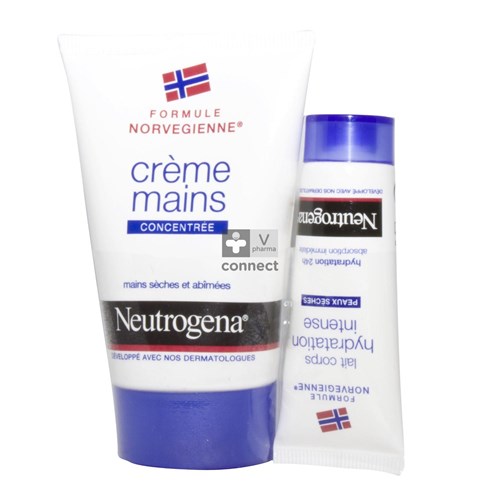 Neutrogena Creme Mains Concentrée 50 ml + Mini Lait Corps Hydratant Gratis