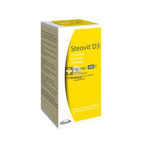 Steovit D3 500 mg/ 400 UI 180 Comprimés à Croquer Gout Citron
