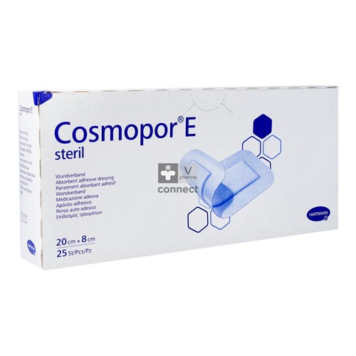 Cosmopor E Pansement Couvrant Adhesif 20 X 8 cm 25 Pieces