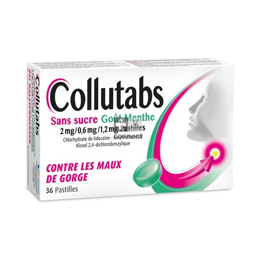 Collutabs Menthe Sans Sucre 36 Pastilles