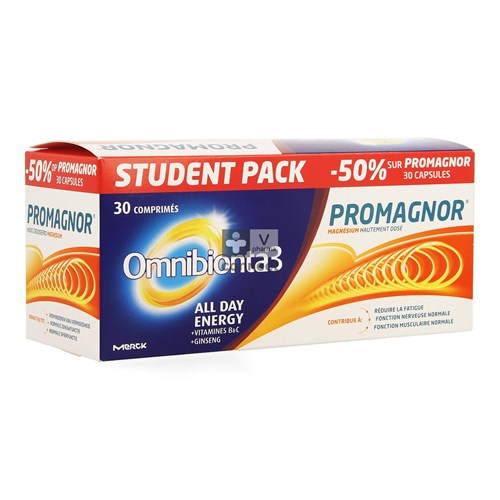 Omnibionta Student Pack Promagnor 30 Comprimés + Omnibionta ADE 30 Comprimés Prix Promo