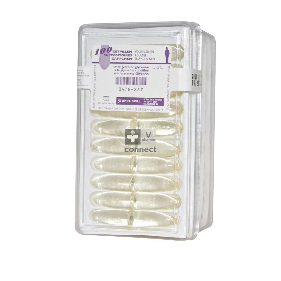 Glycerine zetpillen voor volwassenen Conisch 100 stuks Sopreli