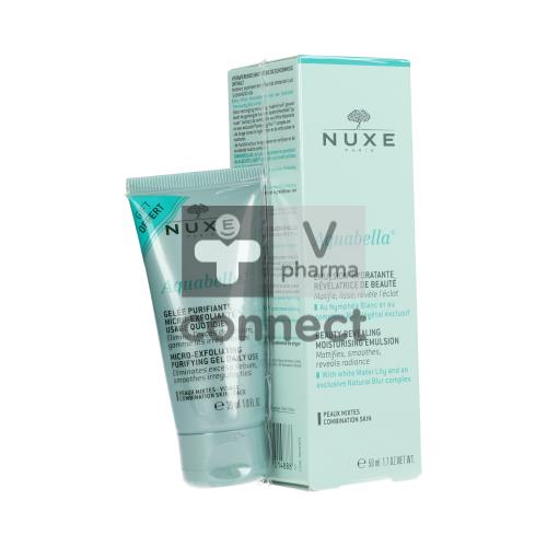 Nuxe Aquabella Emulsion Hydratante 50 ml + Gelée Exfoliante 30 ml Gratuite