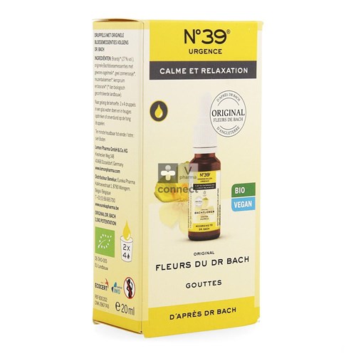 Bachbloesem Bio N°39 Noodgevallen Druppels 20ml