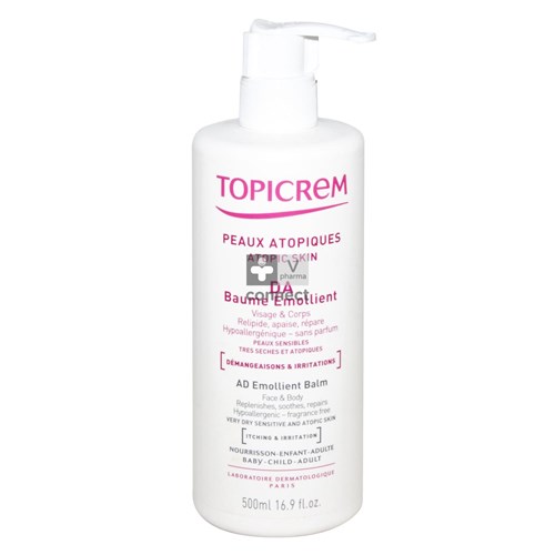 Topicrem DA Baume Emollient Visage et Corps 500 ml