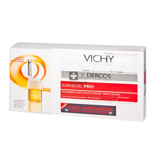 Vichy Dercos Aminexil Pro Femme Anti Chute 30 ampoules Prix Promo