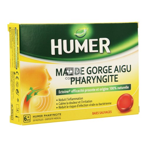 Humer Pharyngite 20 Comprimés