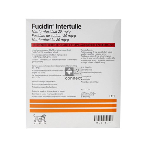 Fucidin Intertulle Compresses 10 cmx 10 cm